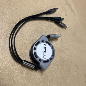 Minlu Multi Charging Cable 3A [1Pack 4ft] Retractable Multi Charging Cord